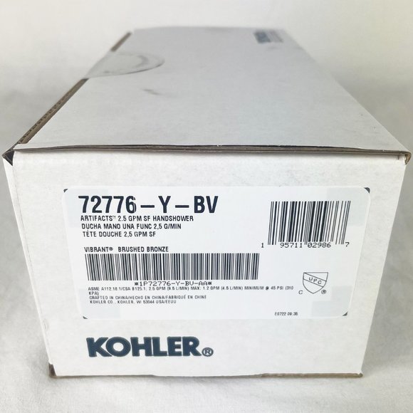 Kohler Artifacts K-72776-Y-BV Function Handshower Vibrant Brushed Bronze 2.5 GPM - Picture 4 of 7